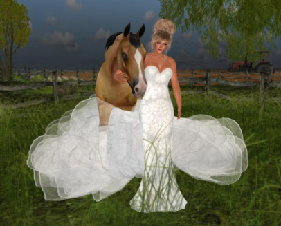 Sweet moments with Beauty, my horse from Image Essentials and Snowpaws Rosazul Ice Gown.